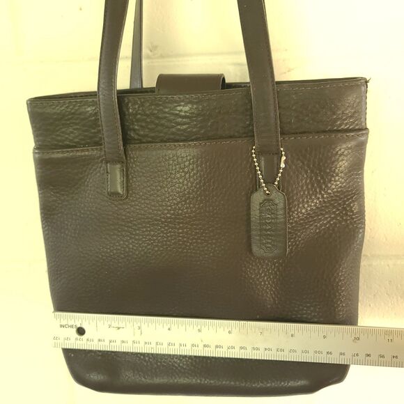 COACH Vintage Leather Shoulder Bag Classic Brown Pebble Leather Purse K9p-6810 - Picture 10 of 16